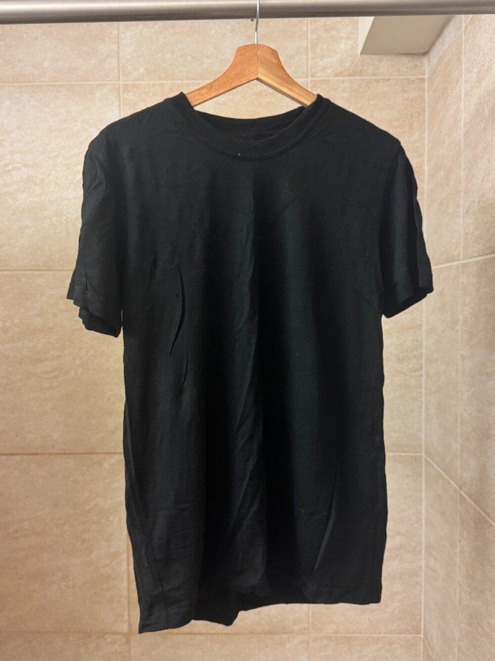 Outlier Ultrafine Merino Wool Cut One T-Shirt, Men's Medium, Made in USA (Holes)